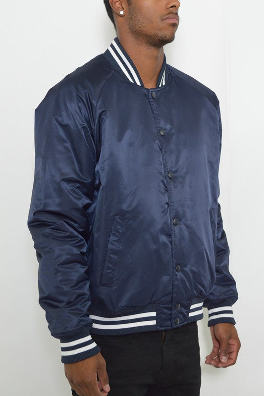 Mens Polyester Windbreaker Winter Bomber Jacket