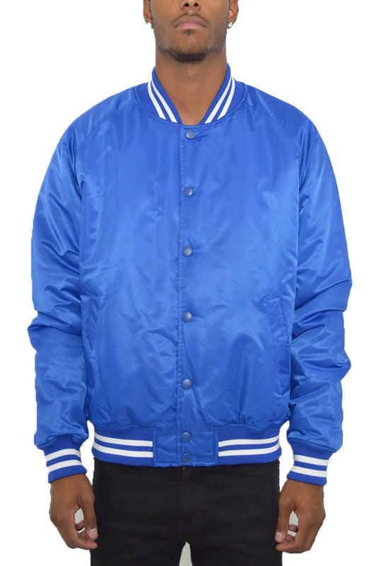 Mens Polyester Windbreaker Winter Bomber Jacket