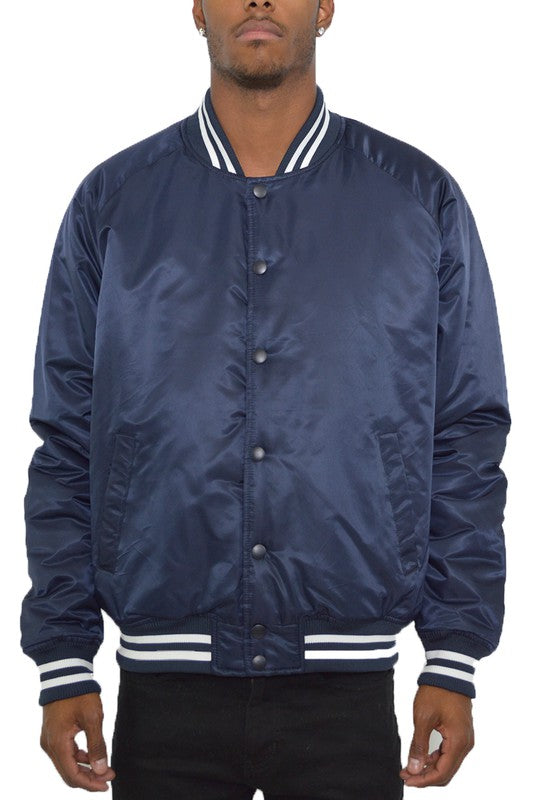 Mens Polyester Windbreaker Winter Bomber Jacket