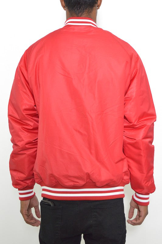 Mens Polyester Windbreaker Winter Bomber Jacket