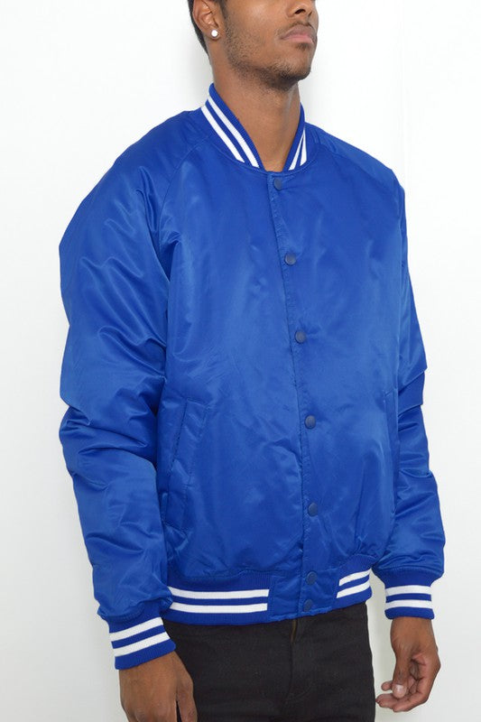 Mens Polyester Windbreaker Winter Bomber Jacket