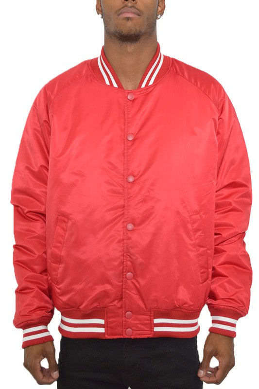 Mens Polyester Windbreaker Winter Bomber Jacket