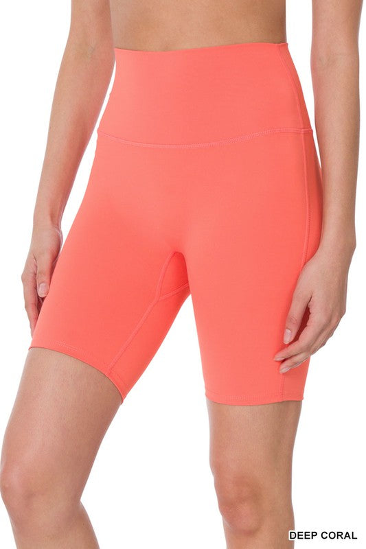 ATHLETIC HIGH RISE BIKER SHORTS