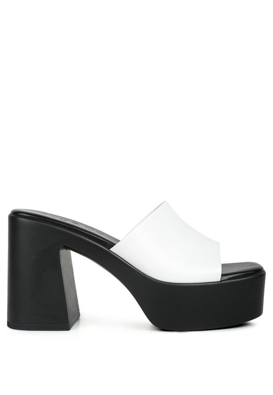 Scandal Slip On Block Heel Sandals