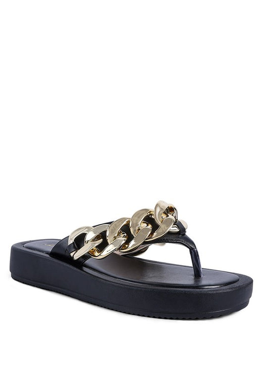 XING METAL CHAIN THONG SANDALS