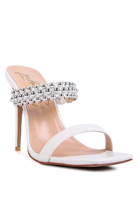 BANDY HIGH HEEL METAL BALL SANDALS